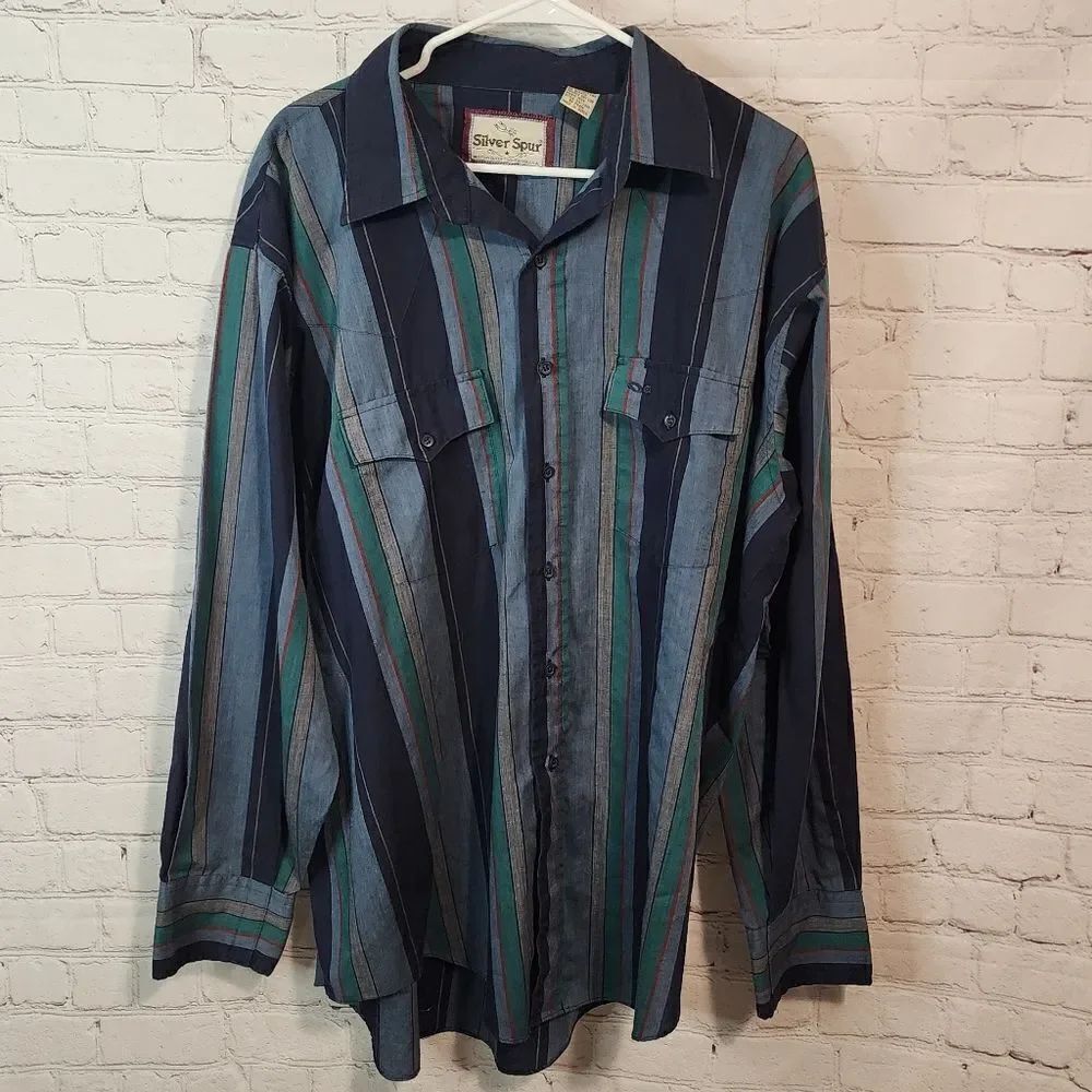 Men's Silver Spur longsleeve button-down shirt, size XXL